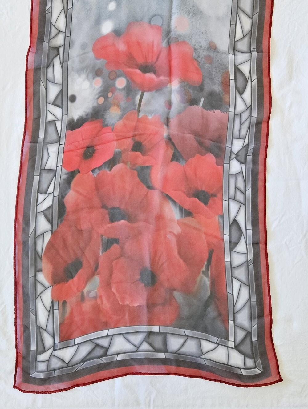 Stained Glass Poppies Scarf by Galleria Enterprises
